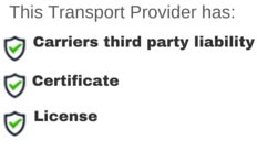 Transport provider’s insurance policies, licences and certificates